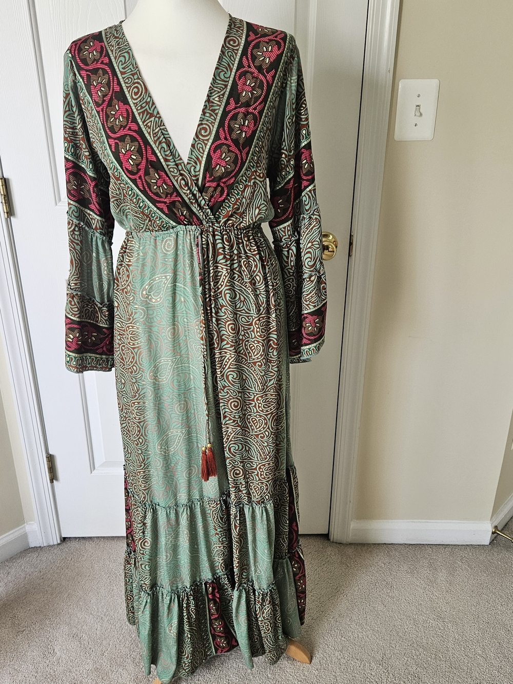 Luxury bohemian silk maxi dress - Bigg Bull - European Summer